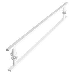 Puxador De Porta Branco Vidro Pivotante Madeira 90cm M.S - 7