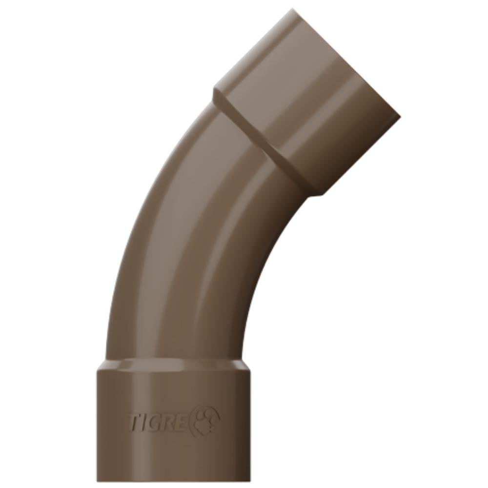 Curva de 45° Graus Soldável Pvc Marrom para Canos Tubos de Água Fria de 2.1/2” Polegadas 75mm - 2