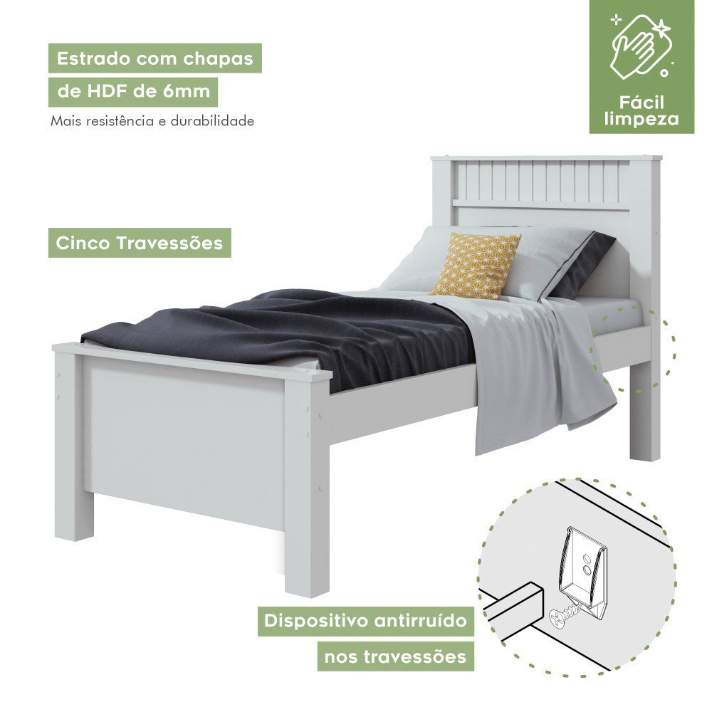 Cama Solteiro Athenas Plus Móveis Lopas - 5