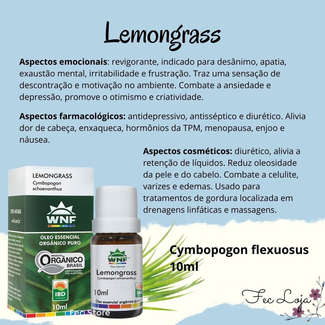 Kit 3 Óleo Essencial WNF Lavanda - Lemongrass - Laranja Doce 10ml - 4