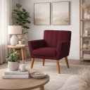 Ver imagem 1 de Poltrona Cecilia Sala Recep Clinica Suede:Bordô/Liso