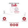Porta Toalha para Banheiro Linha Bello Cor Branco Durín - 2