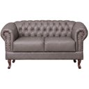 Ver imagem 3 de Namoradeira Chesterfield Duque 2 Lugares em Couríssimo Cinza Rato