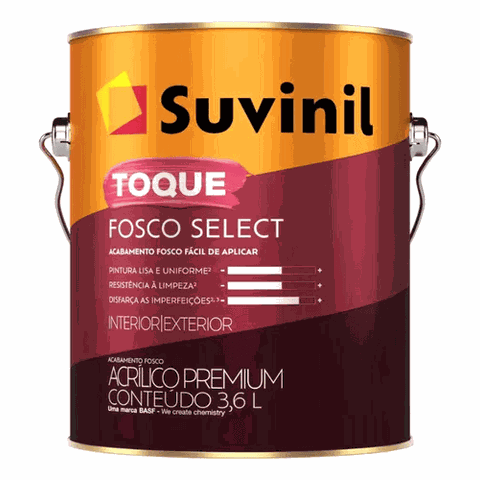 Tinta Acrílica Toque Fosco Premium 3,6 Litros Suvinil Toque Fosco Premium(ant.classica)3,6l Bco.