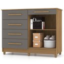 Ver imagem 4 de Cômoda para Quarto com Sapateira 2 Portas 4 Gavetas Lírio V02 Nature/Alasca - Mpozenato