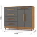 Ver imagem 5 de Cômoda para Quarto com Sapateira 2 Portas 4 Gavetas Lírio V02 Nature/Alasca - Mpozenato