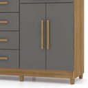 Ver imagem 6 de Cômoda para Quarto com Sapateira 2 Portas 4 Gavetas Lírio V02 Nature/Alasca - Mpozenato
