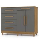 Ver imagem 1 de Cômoda para Quarto com Sapateira 2 Portas 4 Gavetas Lírio V02 Nature/Alasca - Mpozenato