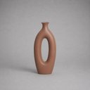 Ver imagem 1 de Garrafa Taj Pequena Vaso Decorativo de Cerâmica para Sala e Mesa Mocha Mousse