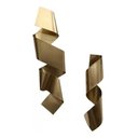 Ver imagem 1 de Kit Decoração 02 Esculturas Parede Abstrato Sala Hall Escritório Loja Home Decor Dourado