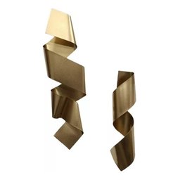 Kit Decoração 02 Esculturas Parede Abstrato Sala Hall Escritório Loja Home Decor Dourado - 1