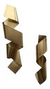 Ver imagem 1 de Kit Decoração 02 Esculturas Parede Abstrato Sala Hall Escritório Loja Home Decor Dourado