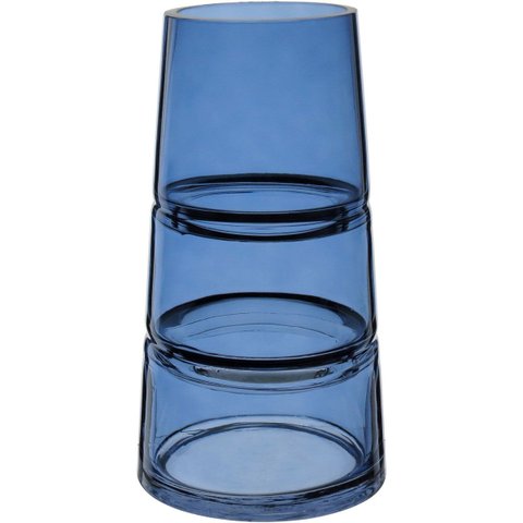 Vaso Enfeite Decorativo Casa Home&Co Vidro 24x13x13cm Azul
