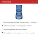Ver imagem 2 de Vaso Decorativo de Vidro Azul 24x13x13cm Enfeite Sala Mesa Estante Aparador