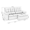 Ver imagem 3 de Sofá Austin S152 2,60 Metros Retrátil e Reclinável 3 ou Mais Lugares Kappesberg
