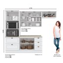 Ver imagem 2 de Cozinha Compacta 271,5cm 4 Peças com Torre Quente 8 Portas 5 Gavetas Americana Henn - Branco Hp Fosc