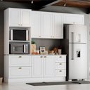 Ver imagem 1 de Cozinha Compacta 271,5cm 4 Peças com Torre Quente 8 Portas 5 Gavetas Americana Henn - Branco Hp Fosc