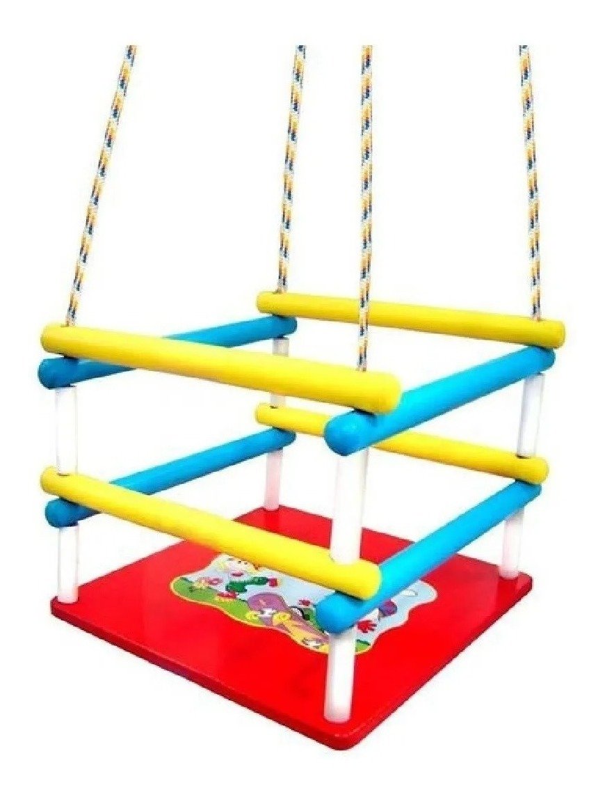 Balanço Bebe Azul Para Criança Suspenso Menino Divertido Mdf ...