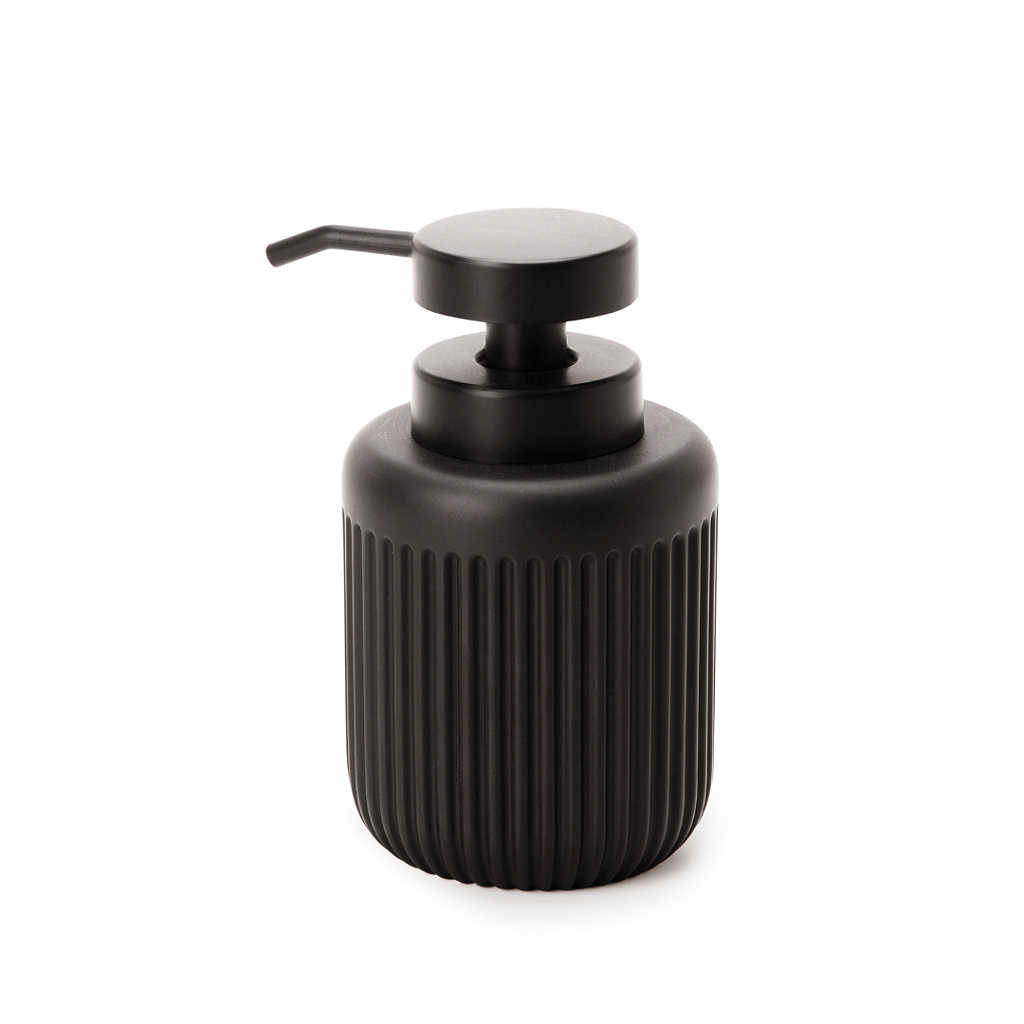 Kit Lavabo - Dispenser Porta Sabonete Líquido 14 cm e Porta Copo Escova 10 cm de Cimento Preto - 3