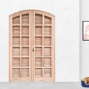 Ver imagem 6 de Porta Balcão de Abrir / Abrir em Arco de Madeira Eucalipto Bat 10 Cm Copa Verde Madeiras - 215ax120l