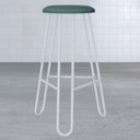 Ver imagem 2 de Kit 05 Banquetas Baixa Bar Cozinha Sala de Jantar Áris C01 Branco Courino Verde Sálvia - Lyam Decor