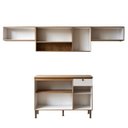 Ver imagem 4 de Cozinha Modulada em MDF 5 Peças com Tampo e Detalhe Americano Frisado Frizz Branco/Cinamomo Fosco