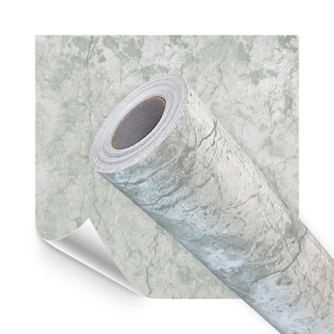Papel de Parede Adesivo Lavavel Marmore Travertino Verde 500x60cm