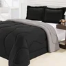 Edredom De Malha Gel Dupla Face Casal Queen 3 Peças Preto Com Cinza - 1