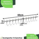 Ver imagem 6 de Porta Utensílios e Talheres 60cm com 12 Ganchos Branco Fs