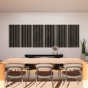 Ver imagem 2 de Painel Acústico Absorvedor Decorativo Ripado Parallax Ambar Linho Maestra Acústica:preto/bege