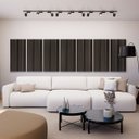 Ver imagem 1 de Painel Acústico Absorvedor Decorativo Ripado Parallax Ambar Linho Maestra Acústica:preto/bege