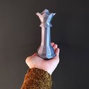 Ver imagem 3 de Rainha - Peça Decorativa De Xadrez , Estatueta 13.5 Cm De Altura - Toque 3D:Cinza