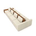 Ver imagem 5 de Sofá Ilha com Encosto e Almofadas Móveis Olimpo 505cm Modulado Linho/pu Bege/caramelo G45 - Gran Bel