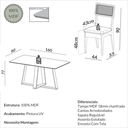 Ver imagem 3 de Conjunto Sala de Jantar Mesa 160cm com 6 Cadeiras Palha Sintética 100% MDF Pinhão/Bege Claro