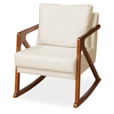 Ver imagem 2 de Poltrona Cadeira Balanço Amber Luxo Madeira Maciça Veludo Bege- Mabe Magazine