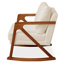 Ver imagem 3 de Poltrona Cadeira Balanço Amber Luxo Madeira Maciça Veludo Bege- Mabe Magazine