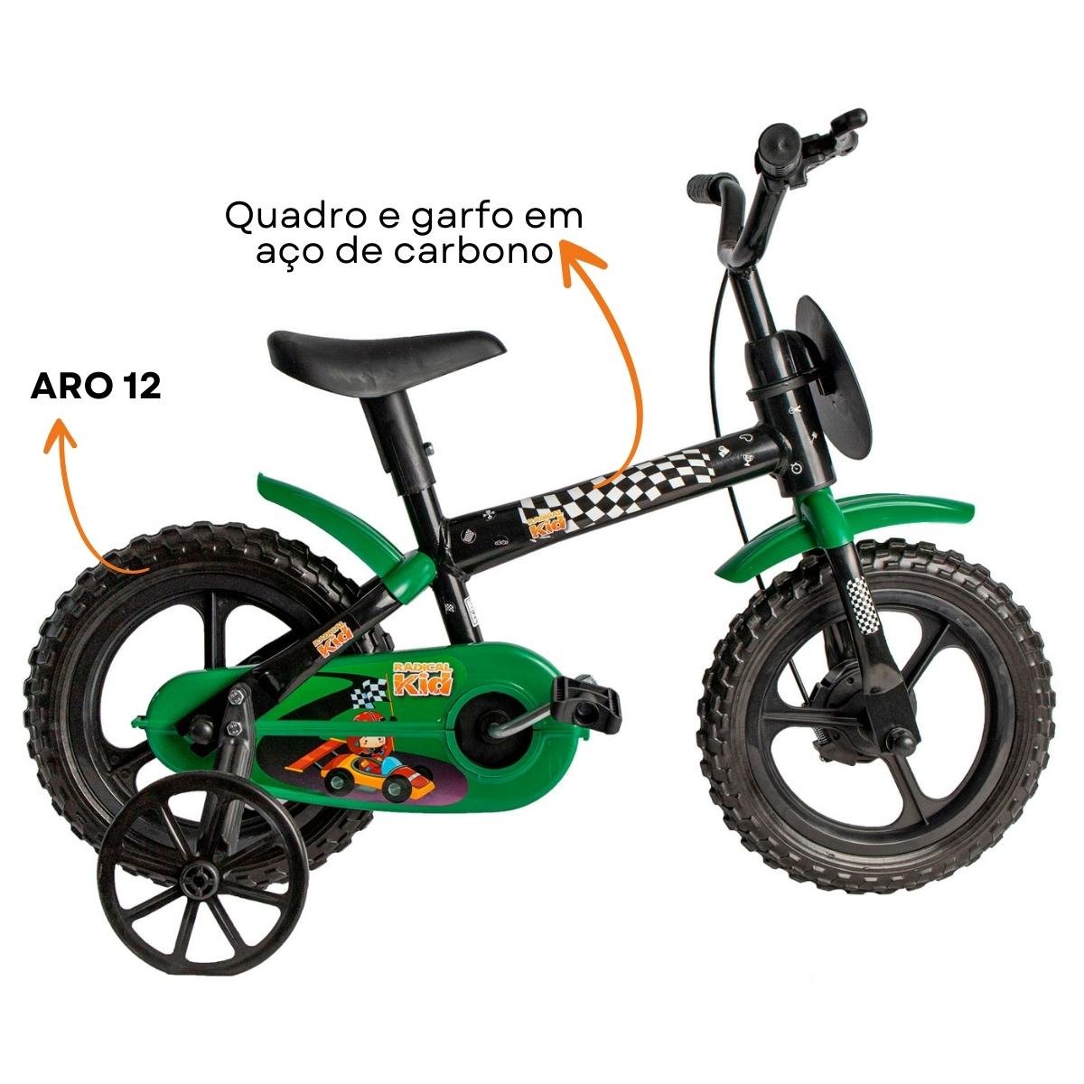 Bicicleta Infantil 3 a 5 Anos Aro 12 Menina Menino Radical Kid - 6