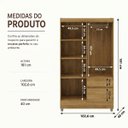 Ver imagem 3 de Guarda Roupa Solteiro 4 Portas 2 Gav Espelho Roupeiro Quarto Nature
