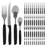 Conjunto Faqueiro 48 Peças Jogo Talheres de Mesa Jantar Garfos Facas New Caprese Preto Fratelli - 1