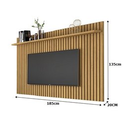 Painel Para TV Ripado Até 75 Polegadas Classic 1.8x1.35 Cumaru - Giga Móveis - 3