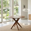 Ver imagem 5 de Mesa de Jantar Redonda Madeira Maciça 6 Lugares 120cm Lisboa