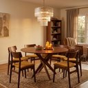 Ver mais imagens de Mesa de Jantar Redonda Madeira Maciça 6 Lugares 120cm Lisboa