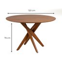 Ver imagem 3 de Mesa de Jantar Redonda Madeira Maciça 6 Lugares 120cm Lisboa
