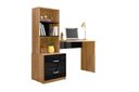 Ver imagem 2 de Escrivaninha Livreiro Lateral Office Cristal Nature/preto Mobili