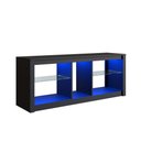 Ver imagem 1 de Rack Tv até 55" Gamer Prateleiras de Vidro e Iluminação em Led 136cm- Ra1360p Rgb Preto
