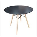 Ver imagem 2 de Conjunto Mesa De Jantar Eiffel 80cm Preta Com 4 Cadeiras Charles Eames Eiffel Wood Preta