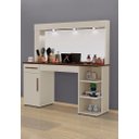 Ver imagem 2 de Penteadeira Camarim Espaçosa com Espelho e Gaveta Carvalho Off White