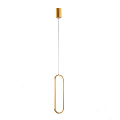 Pendente Oval Dourado 40cm Led 18W 3000K Bivolt PARIS LUZ