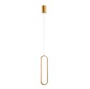 Ver imagem 1 de Pendente Oval Dourado 40cm Led 18W 3000K Bivolt PARIS LUZ