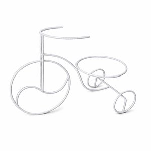 Bicicleta Decoração com Suporte para Vaso de Flor:branco